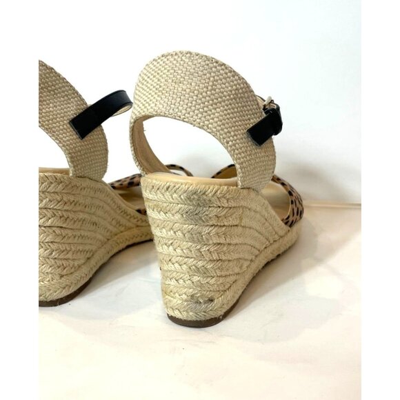 Nine West Joydyn Cheetah Print Espadrille Wedge Sandals Ankle Strap Size 7.5 - Picture 12 of 13